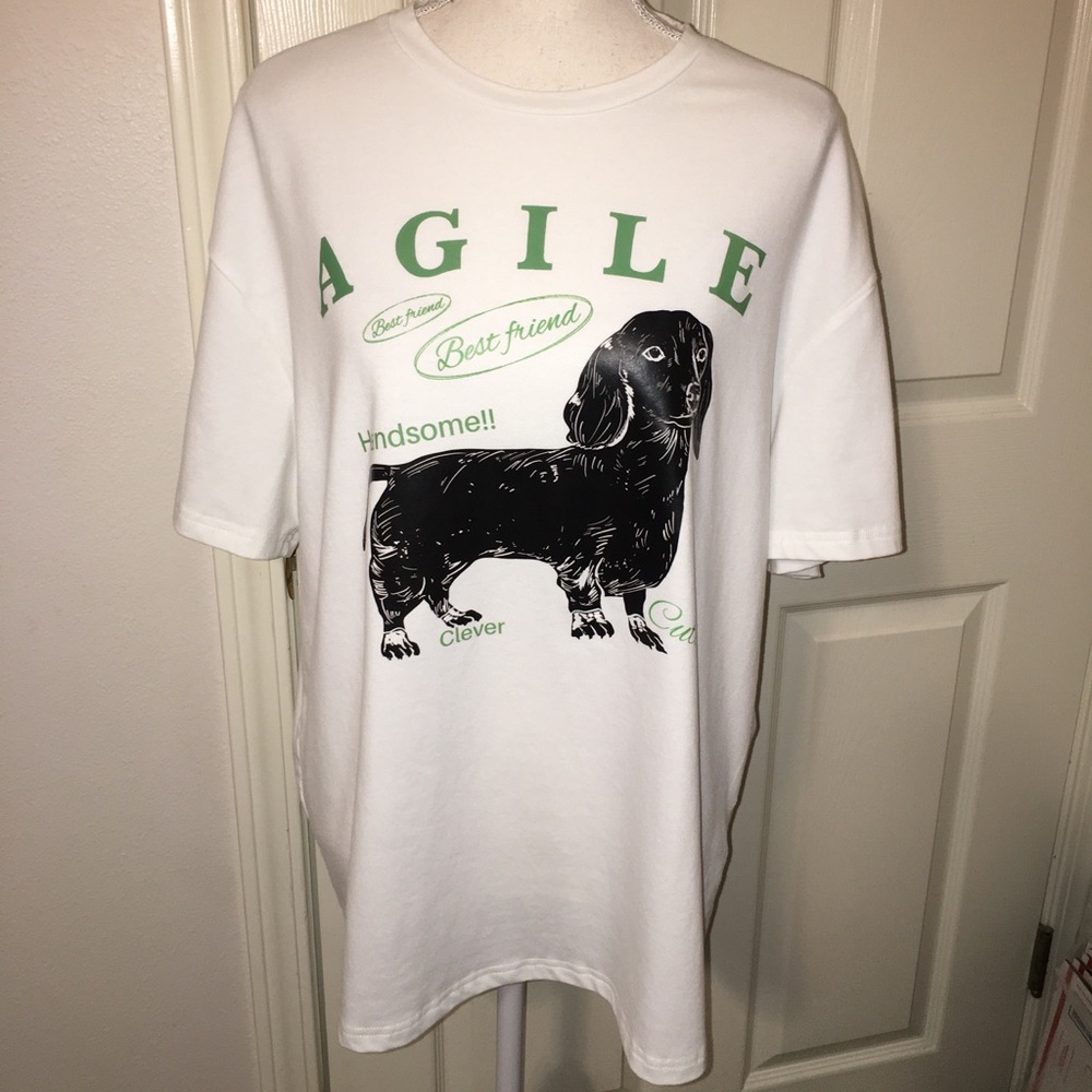 SHEIN Oversized Dachshund Tee shirt